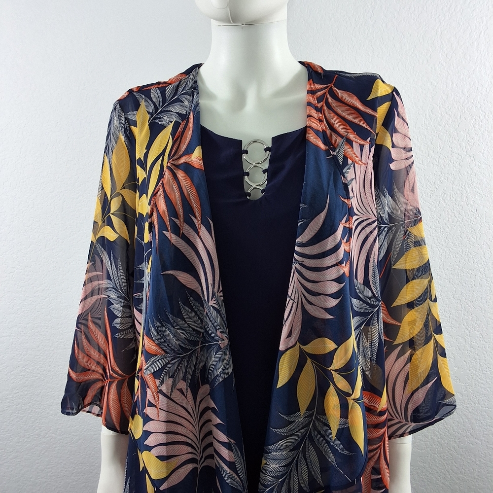 R&K Navy Mini Dress With Floral Cover-Up